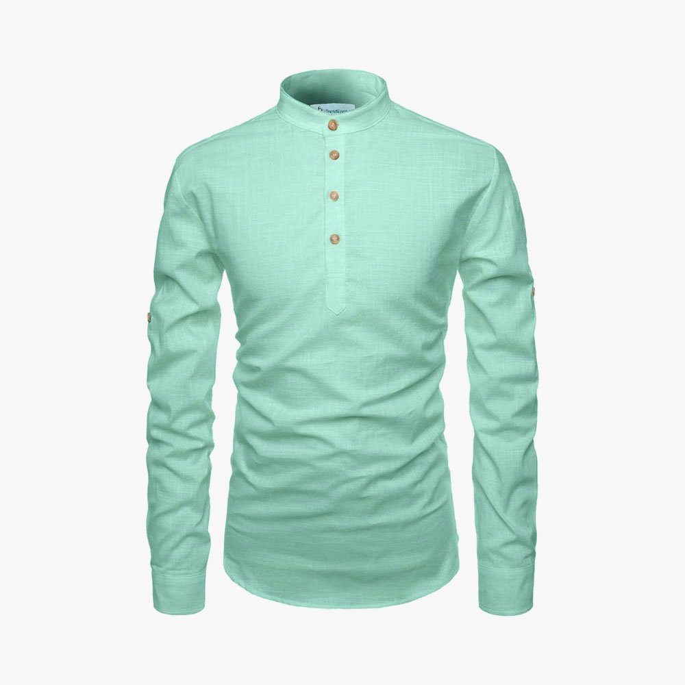 Men Solid Pure Cotton Straight Kurta For Men - Image 9