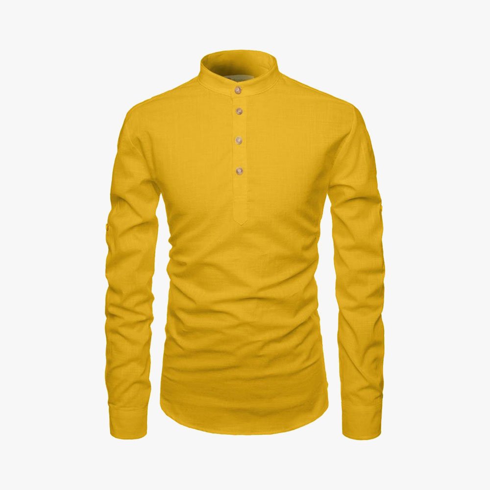 Men Solid Pure Cotton Straight Kurta For Men - Image 12