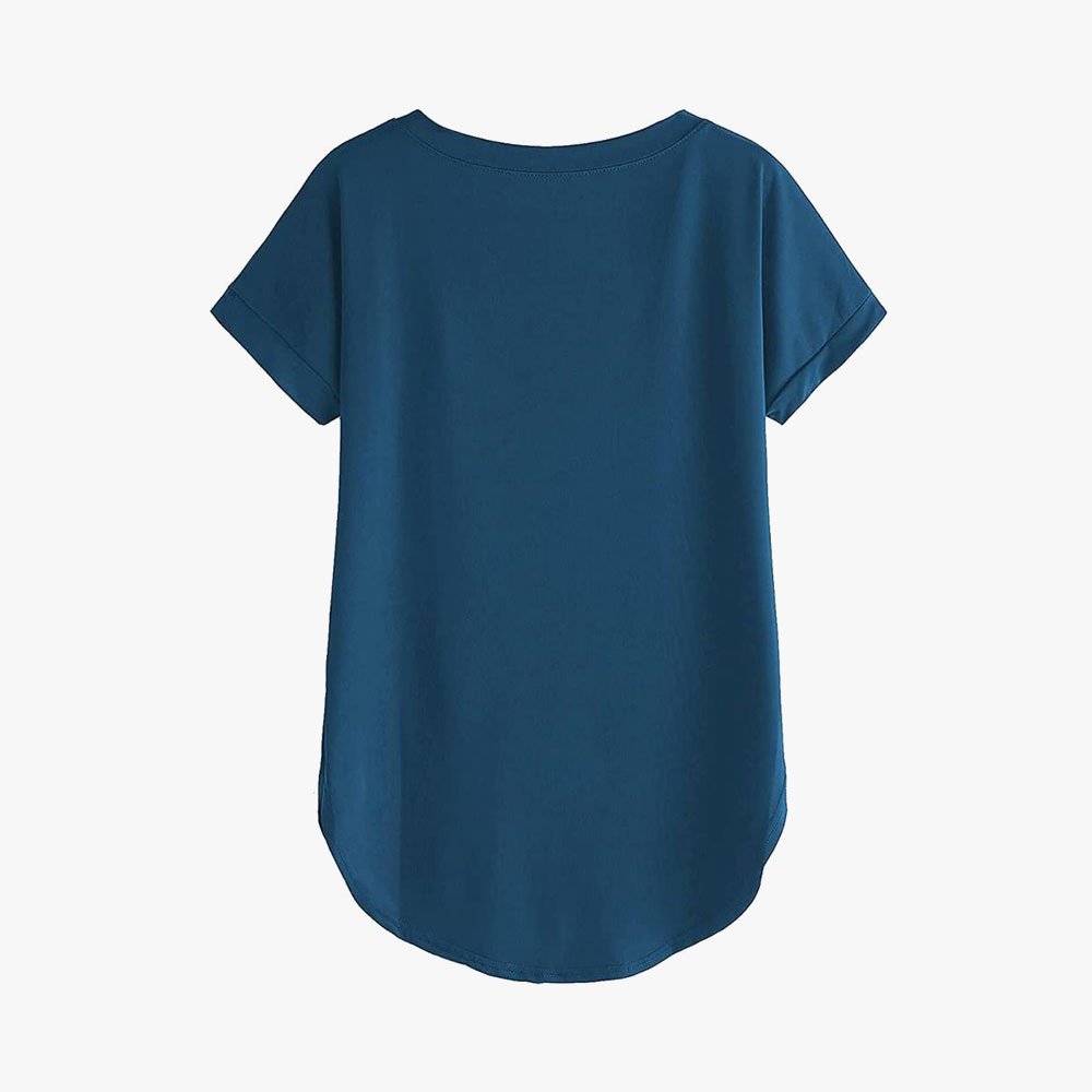 Women Solid Round Neck Cotton T-Shirt - Image 6