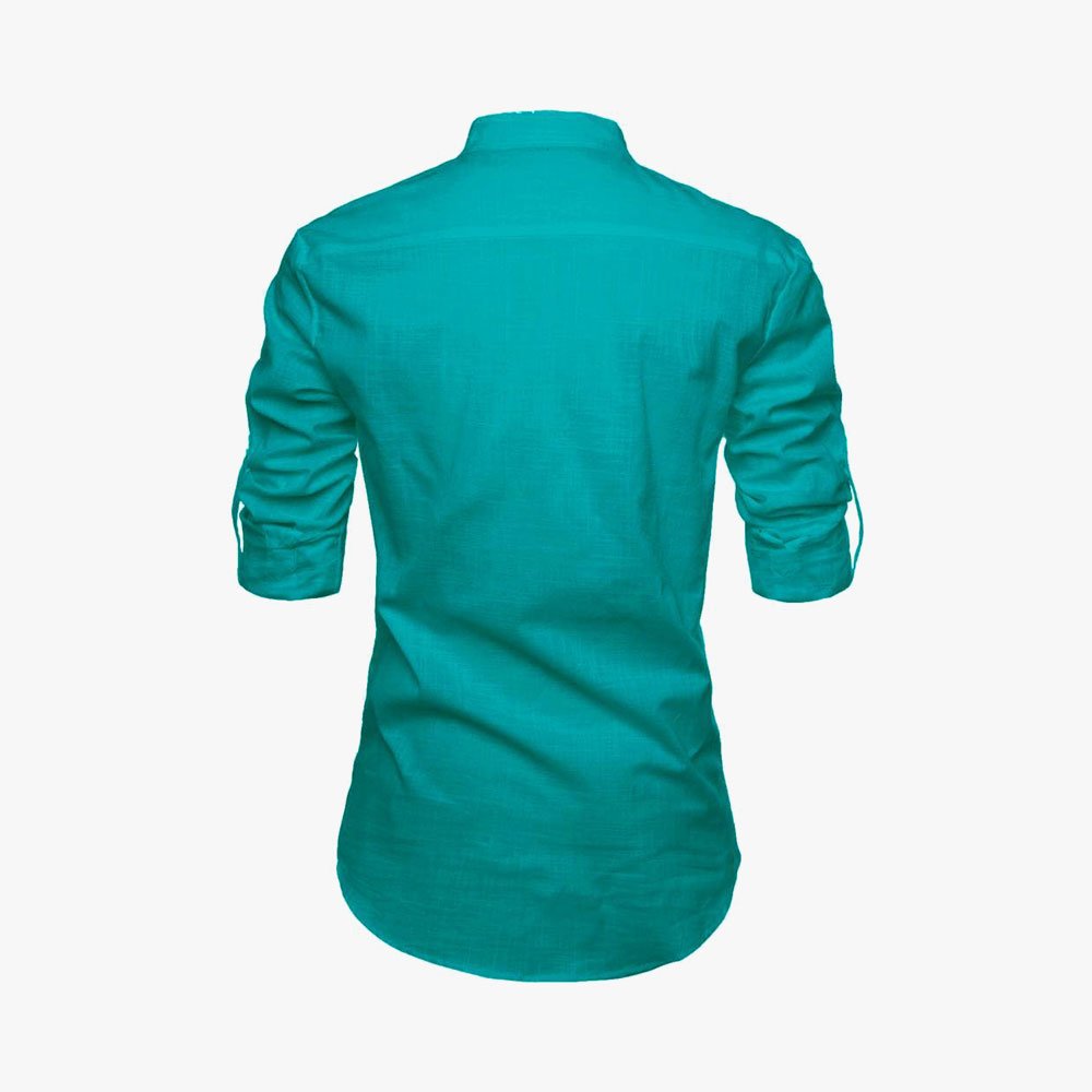 Men Solid Pure Cotton Straight Kurta For Men - Image 2