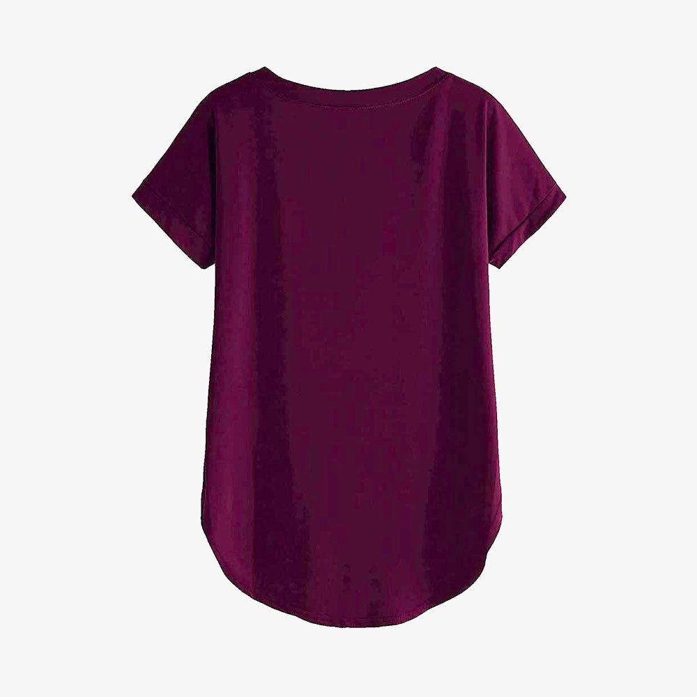 Women Solid Round Neck Cotton T-Shirt - Image 14
