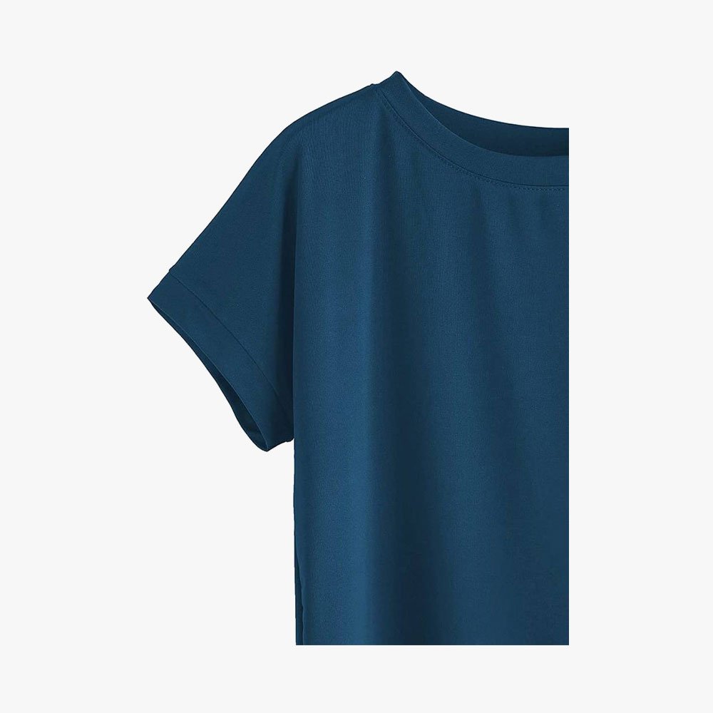Women Solid Round Neck Cotton T-Shirt - Image 7