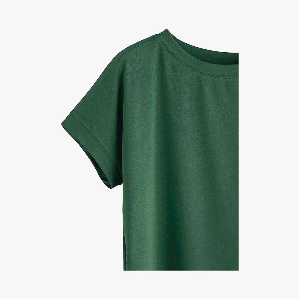 Women Solid Round Neck Cotton T-Shirt - Image 11