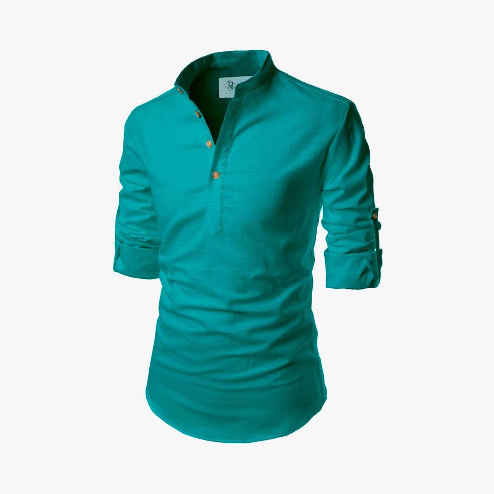 Men Solid Pure Cotton Straight Kurta For Men - Image 3