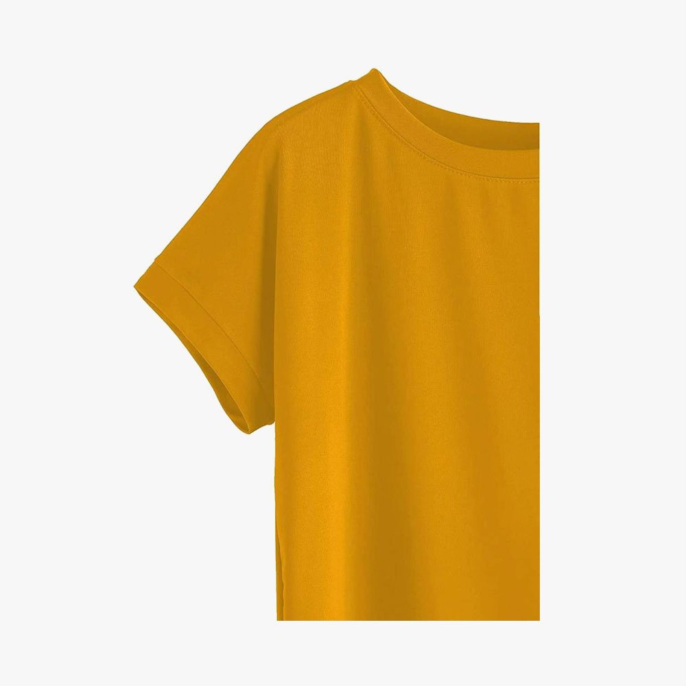Women Solid Round Neck Cotton T-Shirt - Image 3