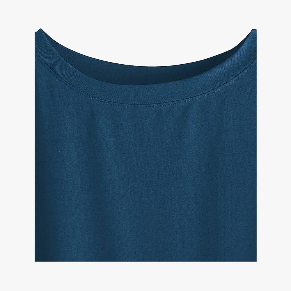 Women Solid Round Neck Cotton T-Shirt - Image 8