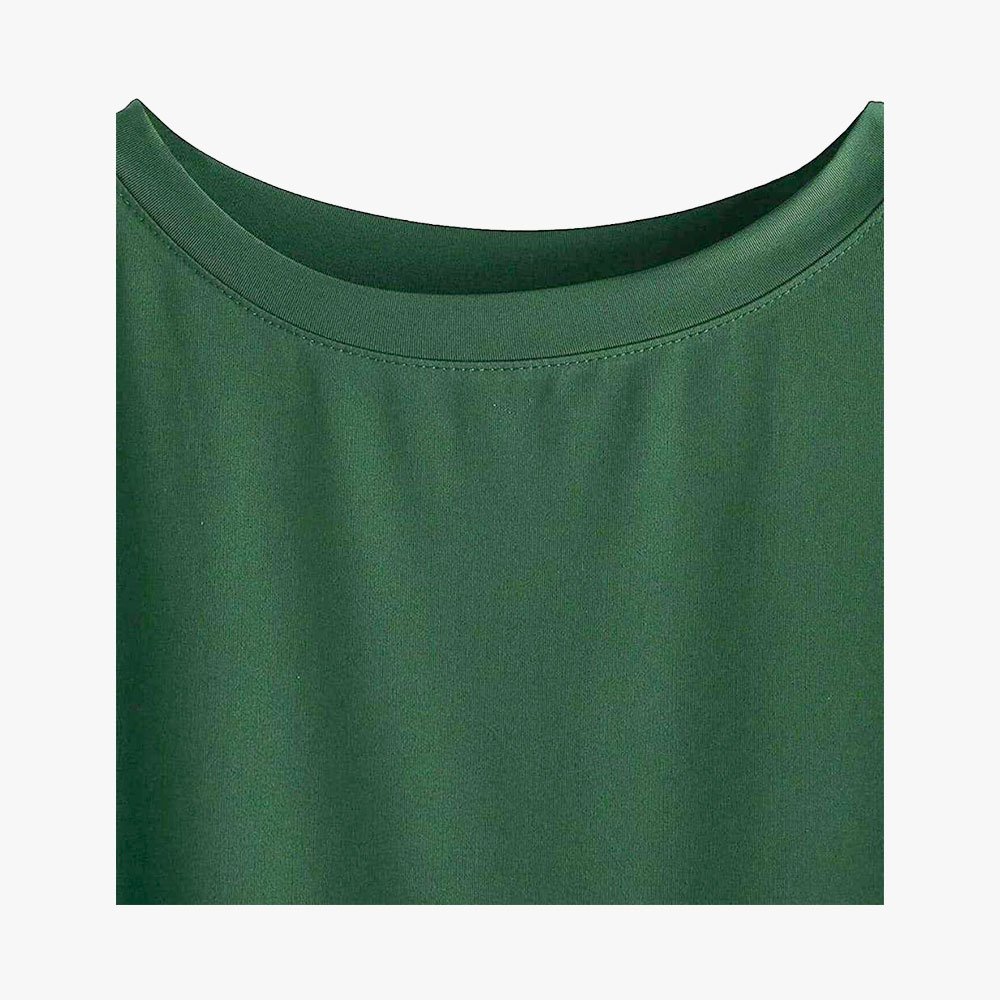 Women Solid Round Neck Cotton T-Shirt - Image 12