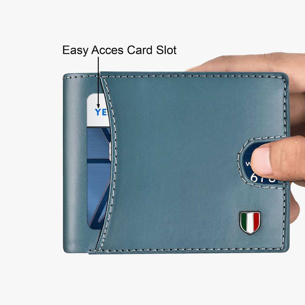 Faux Leather Casual Blue Wallet For Men - Image 4