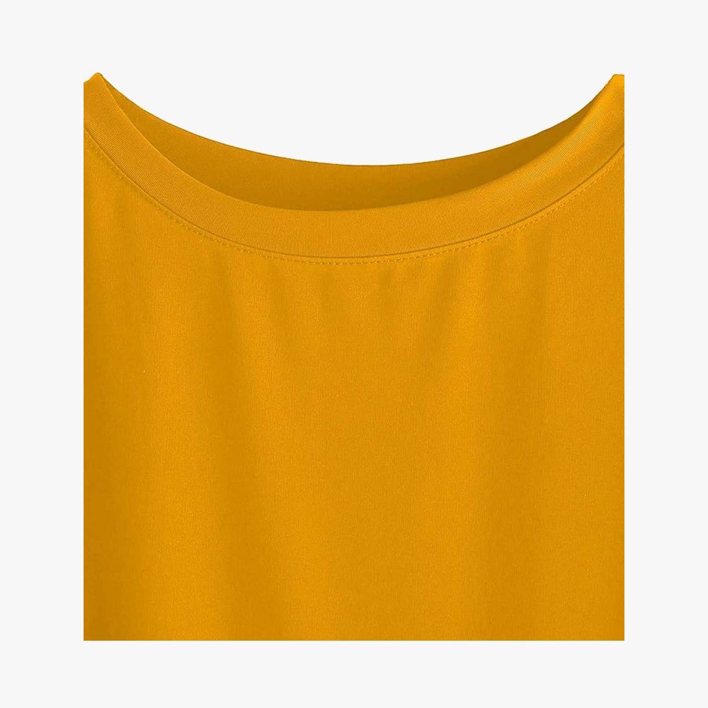 Women Solid Round Neck Cotton T-Shirt - Image 4