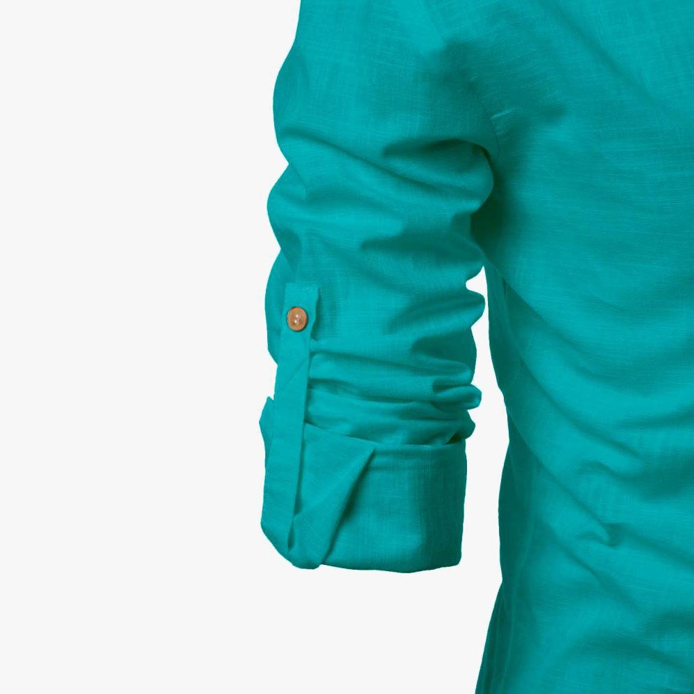 Men Solid Pure Cotton Straight Kurta For Men - Image 5
